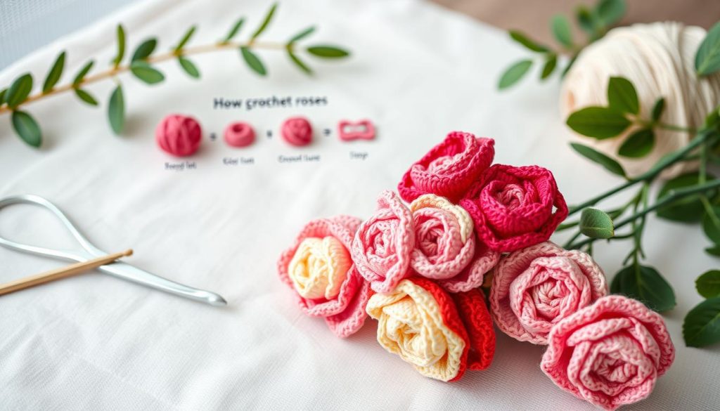 mini crochet rose pattern