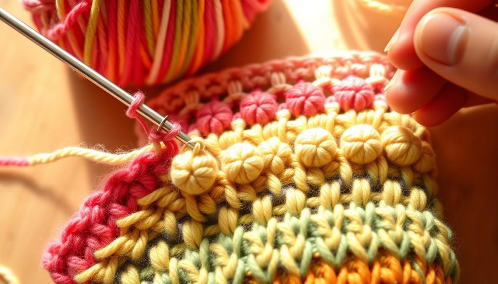 step-by-step bobble stitch