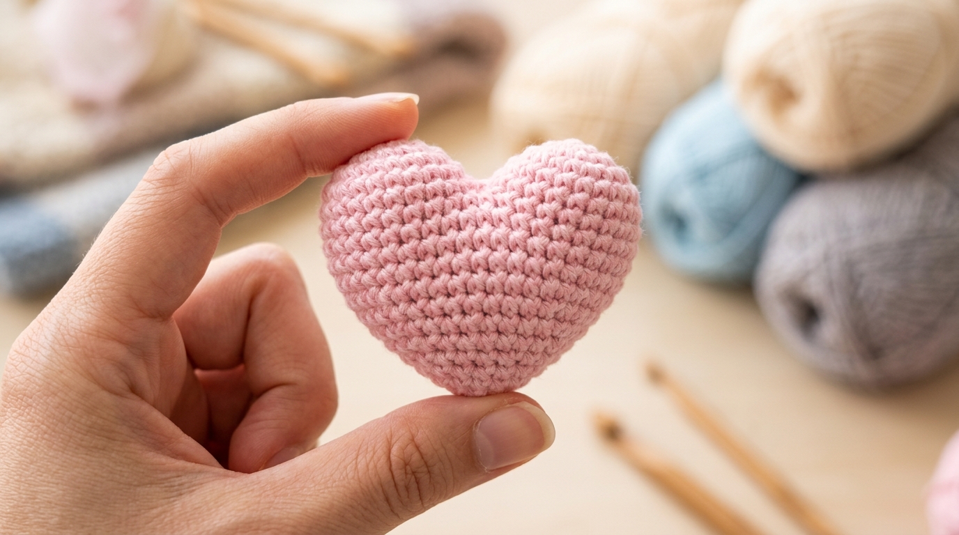 Crochet heart pattern tutorial: simple techniques for creating puffy 3D shapes easily