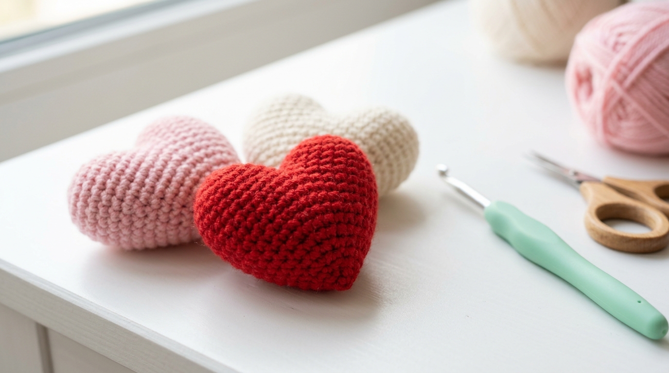Crochet heart pattern tutorial: simple techniques for creating puffy 3D shapes easily