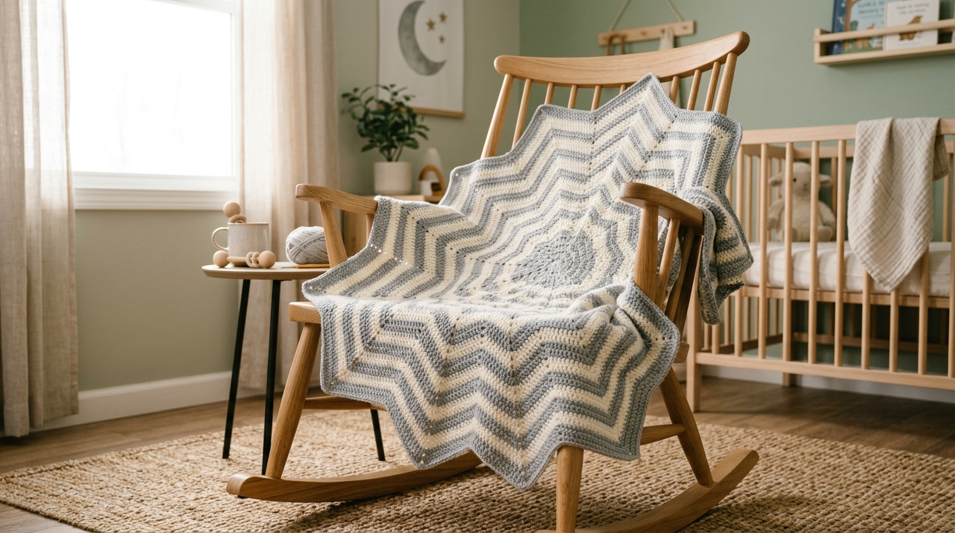 Star blanket crochet tutorial: beautiful round ripple design perfect for newborn nurseries