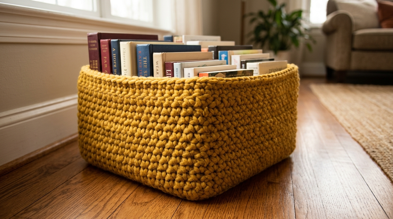 Crochet a basket tutorial: use chunky yarn and thick stitches for sturdy storage bins now