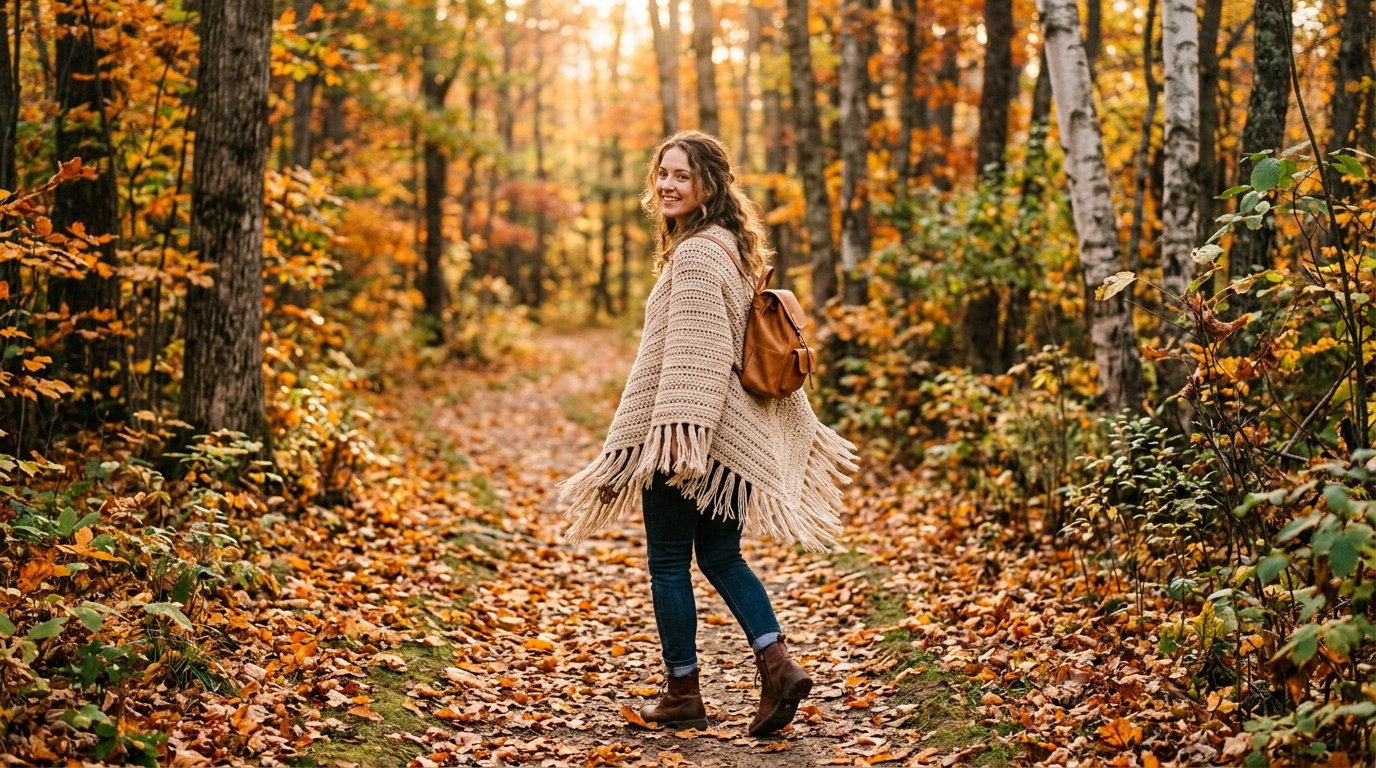 Crochet poncho tutorial: warm and oversized winter wraps for beginners with clear steps