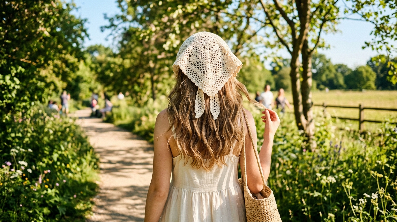 Crochet bandana tutorial: step-by-step guide to make a trendy boho hair accessory today