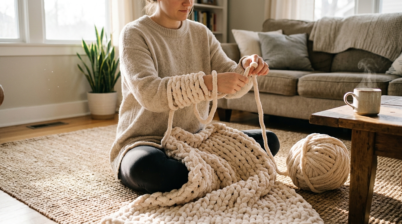 How to hand crochet for beginners: create chunky blankets without using any hooks today