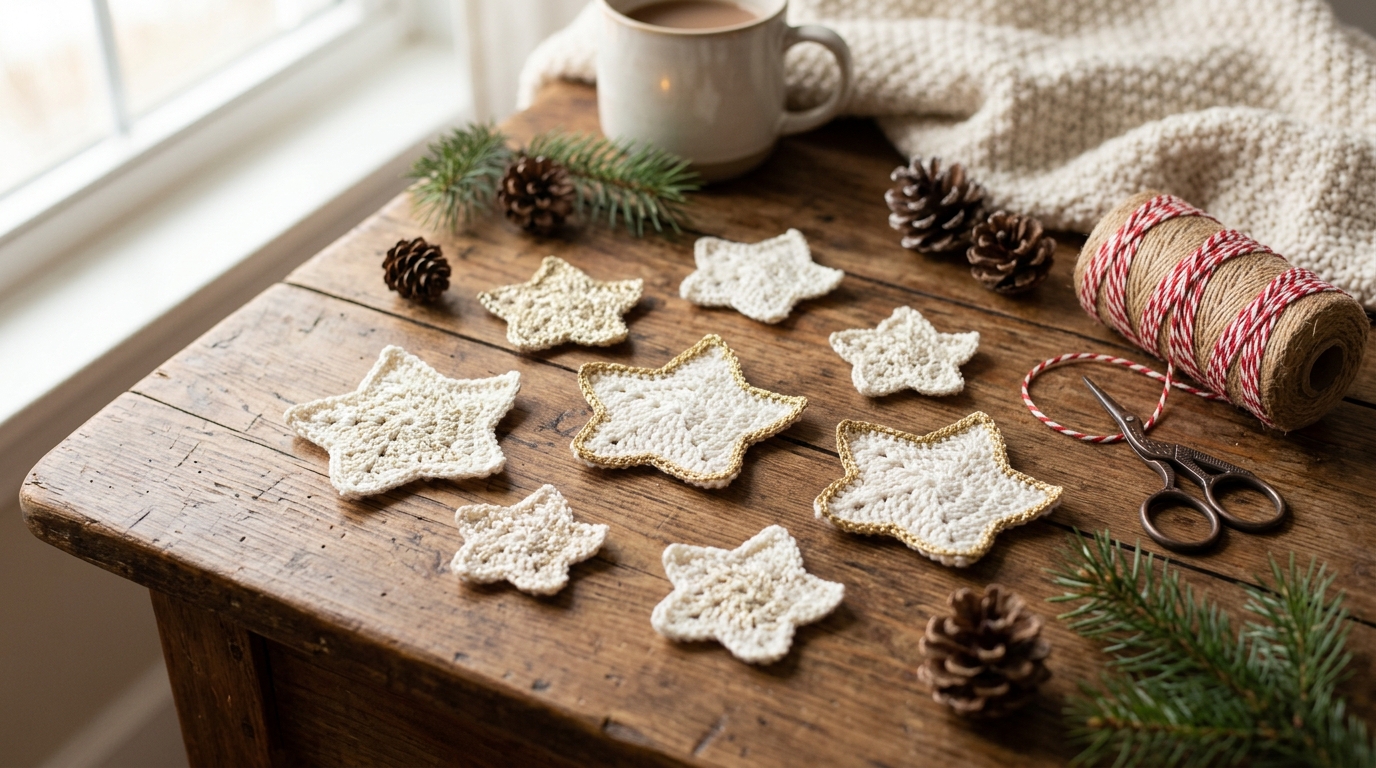 Crochet star tutorial: learn how to make cute appliques for holiday decorations and gifts