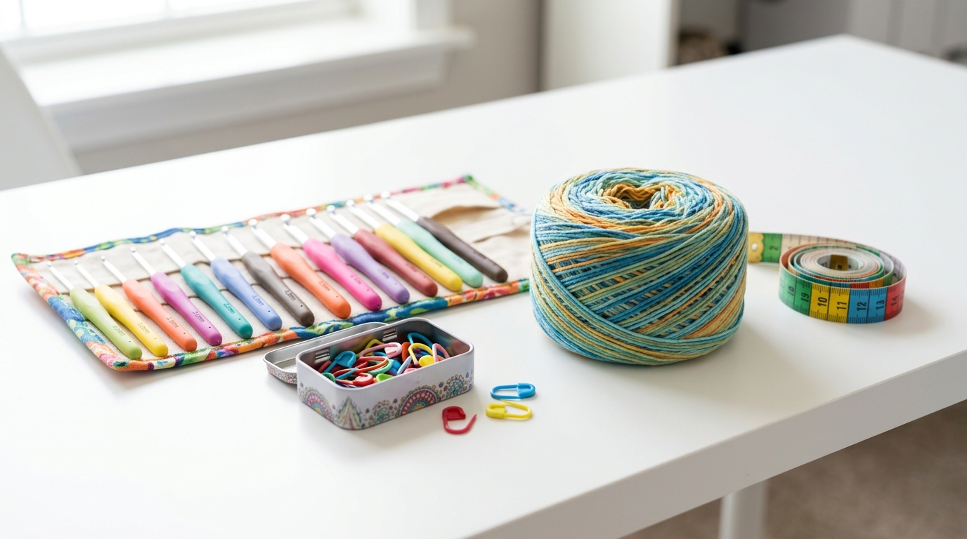 Beginner crochet materials: the essential tools