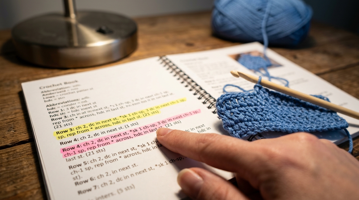 How to read a crochet pattern for beginners: decode abbreviations and charts like a pro