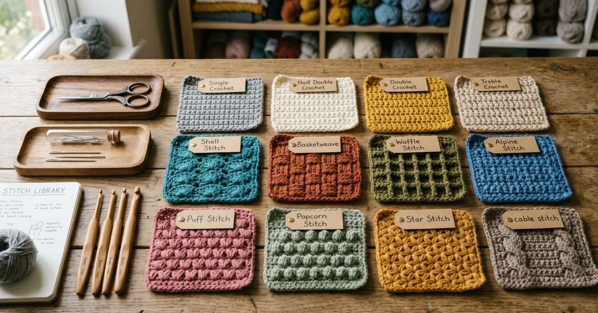 Free crochet stitches standard guides and textured patterns to upgrade your projects now